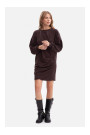 B298 Knit dress with side pleats - dark chocolate