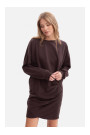 B298 Knit dress with side pleats - dark chocolate