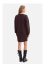 B298 Knit dress with side pleats - dark chocolate