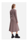 B299 Ribbed midi dress with asymmetrical waistline - cocoa