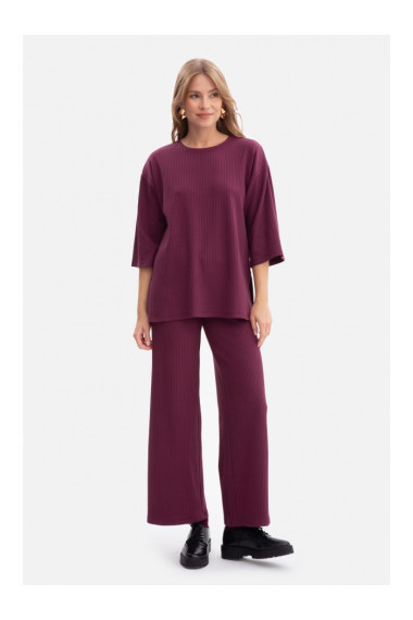 B300 Rib knit trousers - plum