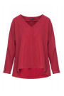 B304 Knit V-neck pullover top - maroon