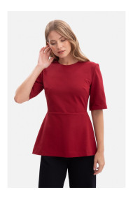 B305 Knit peplum top - maroon