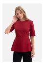 B305 Knit peplum top - maroon
