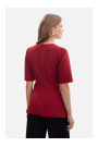 B305 Knit peplum top - maroon