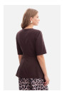 B305 Knit peplum top - dark chocolate