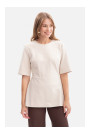 B305 Knit peplum top - sand