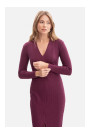 B307 Rib knit pencil dress - plum