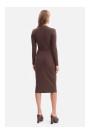 B307 Rib knit pencil dress - brown