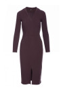 B307 Rib knit pencil dress - dark chocolate