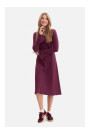 B308 Rib knit midi dress - plum