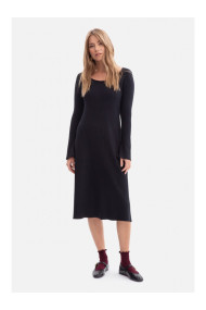 B308 Rib knit midi dress - black