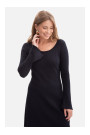 B308 Rib knit midi dress - black