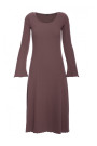 B308 Rib knit midi dress - brown