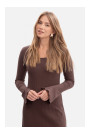 B308 Rib knit midi dress - brown