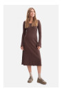 B308 Rib knit midi dress - brown