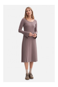 B308 Rib knit midi dress - cocoa