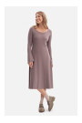 B308 Rib knit midi dress - cocoa