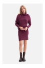 B309 Rib knit blouson dress - plum