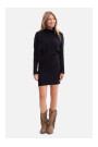 B309 Rib knit blouson dress - black
