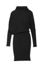 B309 Rib knit blouson dress - black