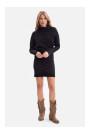 B309 Rib knit blouson dress - black