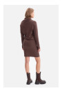 B309 Rib knit blouson dress - brown