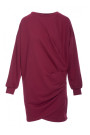 B298 Knit dress with side pleats - burgundy