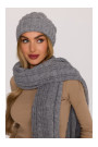 M897 Cable knit beanie - szary