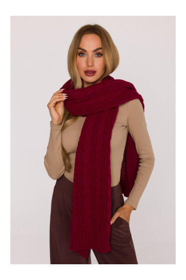 M898 Cable knit scarf - maroon