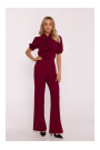 S421 Jumpsuit with a tie bow - maroon