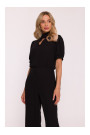 S421 Jumpsuit with a tie bow - black