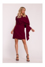 S423 Dress with cape - maroon