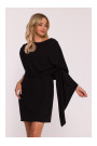 S423 Dress with cape - black