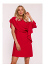 S423 Dress with cape - red