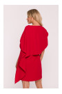 S423 Dress with cape - red