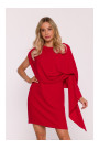 S423 Dress with cape - red