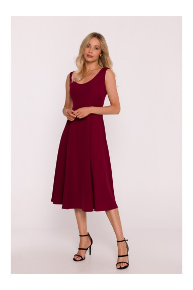 S424 Fit & flare dress - maroon