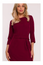 S425 Dress with ruffle detail - maroon