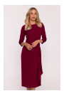 S425 Dress with ruffle detail - maroon
