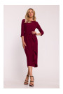S425 Dress with ruffle detail - maroon