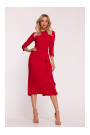 S425 Dress with ruffle detail - red