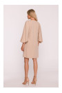S426 Mini dress with batwing sleeves - beige
