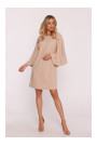 S426 Mini dress with batwing sleeves - beige