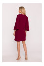 S426 Mini dress with batwing sleeves - maroon