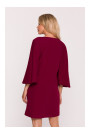 S426 Mini dress with batwing sleeves - maroon