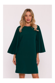 S426 Mini dress with batwing sleeves - green