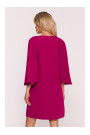 S426 Mini dress with batwing sleeves - plum