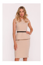 S427 Peplum dress - beige