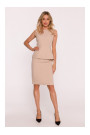 S427 Peplum dress - beige